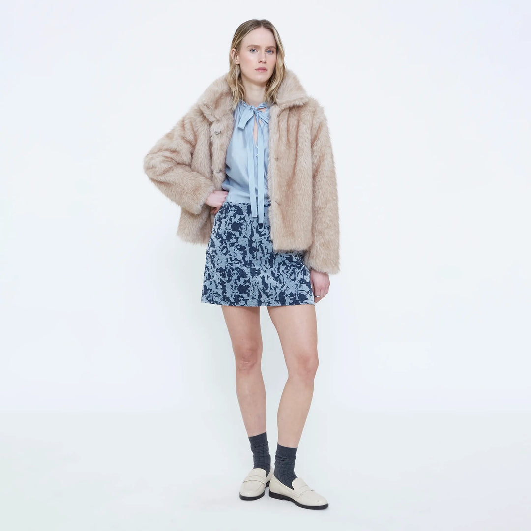 FALDA - Wild Pony,  Corta jacquard azul marino