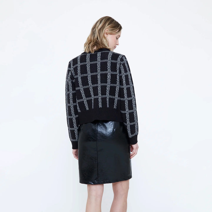 CÁRDIGAN - Wild Pony, Estampado de cuadros blanco y negro