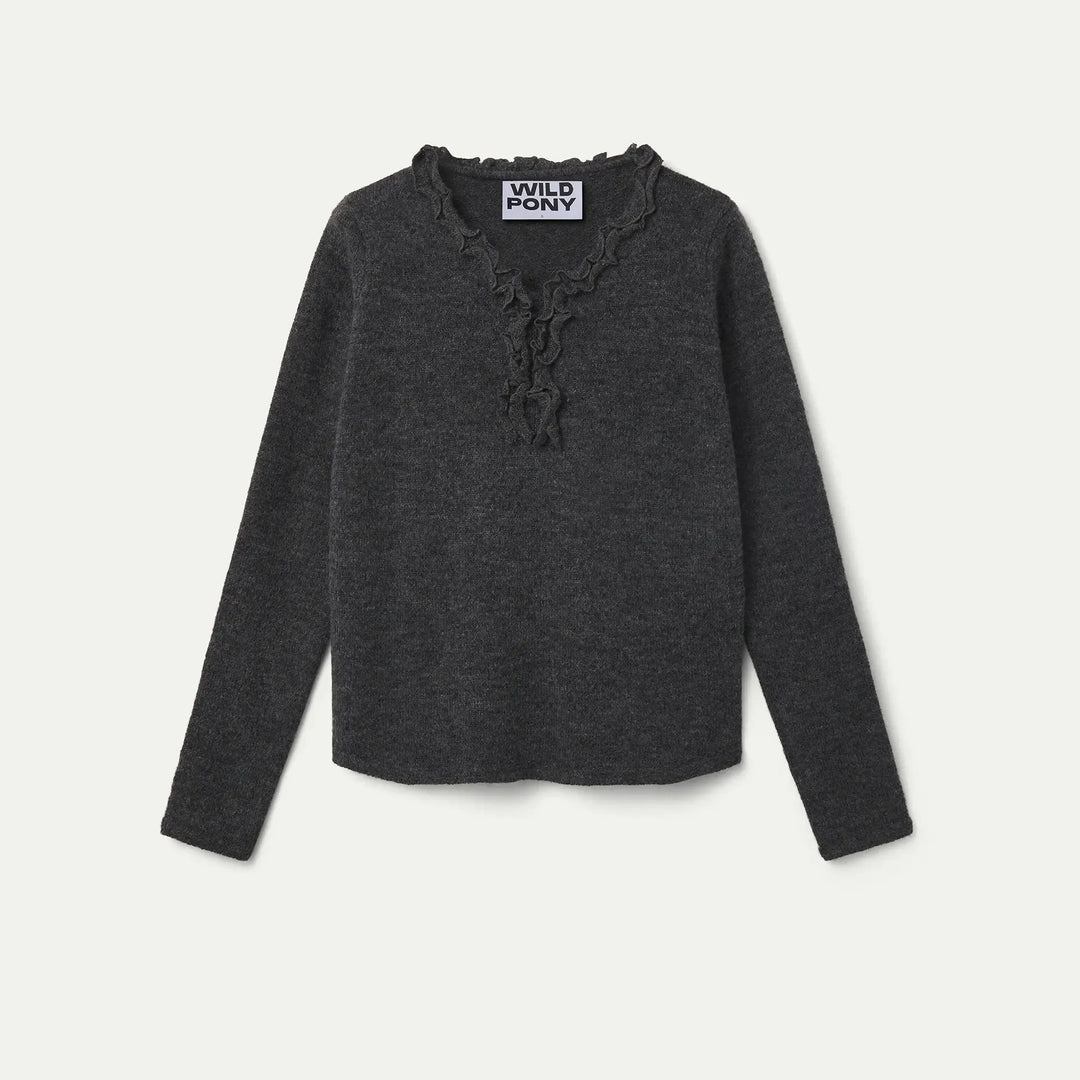 JERSEY - Wild Pony, Punto gris con mini volantes