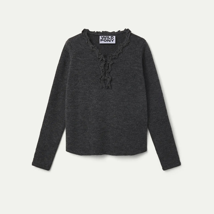 JERSEY - Wild Pony, Punto gris con mini volantes