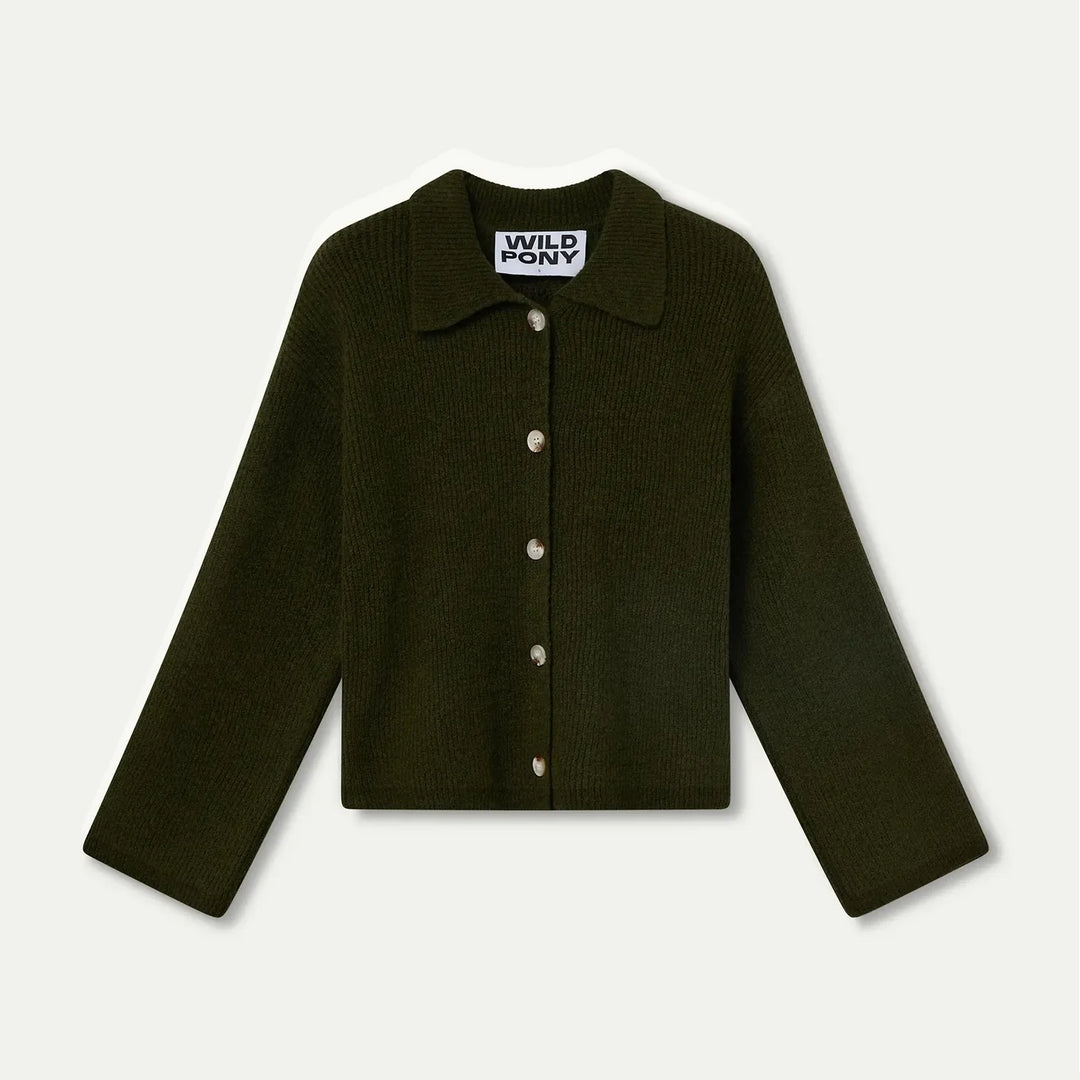 CÁRDIGAN - Wild Pony, Punto rayas verde oscuro