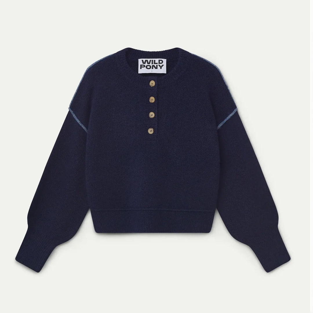 JERSEY - Wild Pony, Mezcla lana azul marino