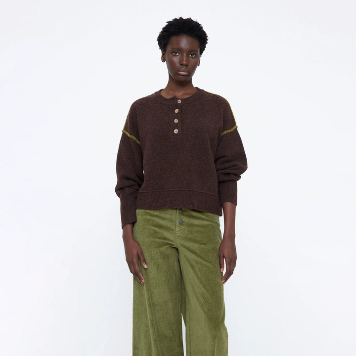 JERSEY - Wild Pony, Mezcla lana marrón y verde