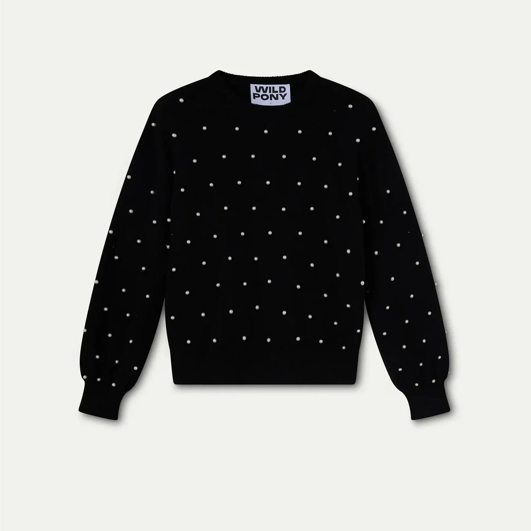 JERSEY - Wild Pony, Punto negro con perlas blancas