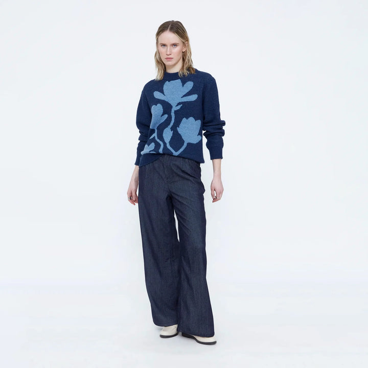 JERSEY - Wild Pony, Azul marino con estampado de flores azules