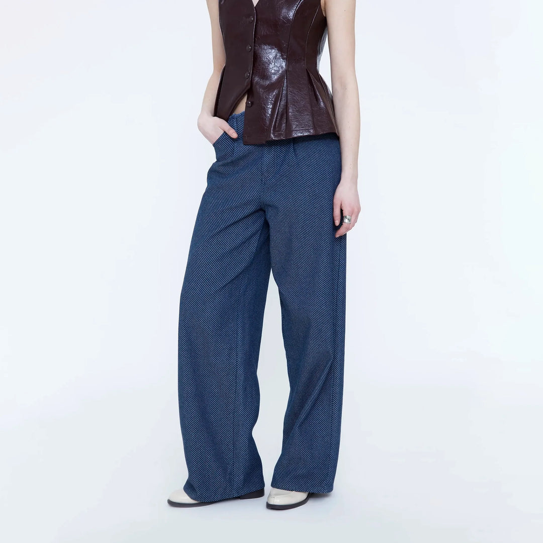 PANTALÓN - Wild Pony, Vaquero azul marino con detalles desflecados