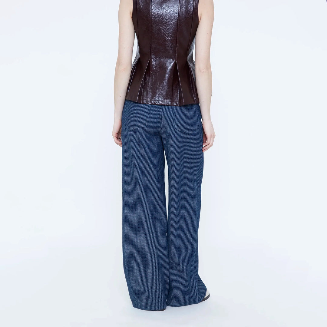 PANTALÓN - Wild Pony, Vaquero azul marino con detalles desflecados