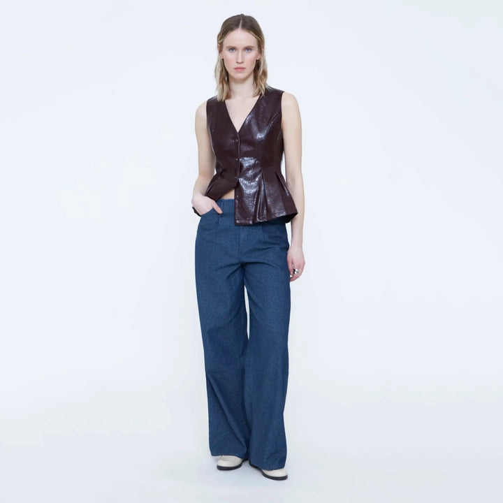 PANTALÓN - Wild Pony, Vaquero azul marino con detalles desflecados