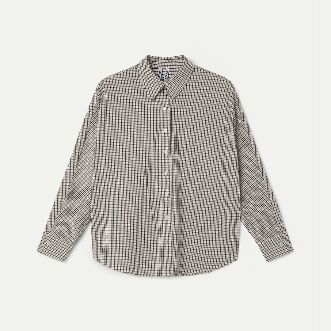 CAMISA - Wild Pony, 100% algodón con estampado de cuadros negro y marrón