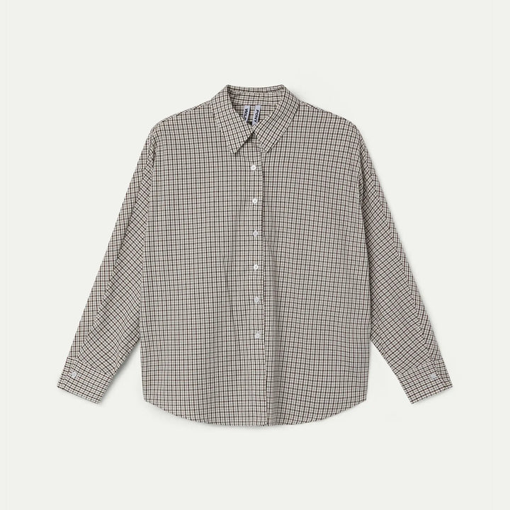 CAMISA - Wild Pony, 100% algodón con estampado de cuadros negro y marrón
