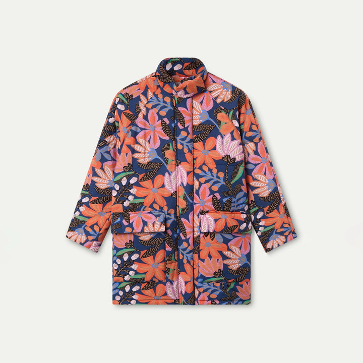 COAT - Fantastic Company, Green quilted coat with Jaguar detail