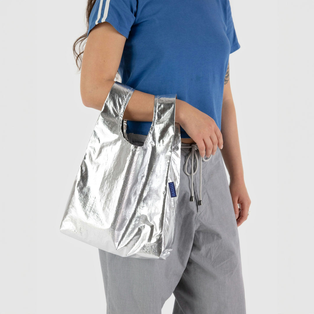 TOTE BAG - Baggu, Baby Silver Metallic