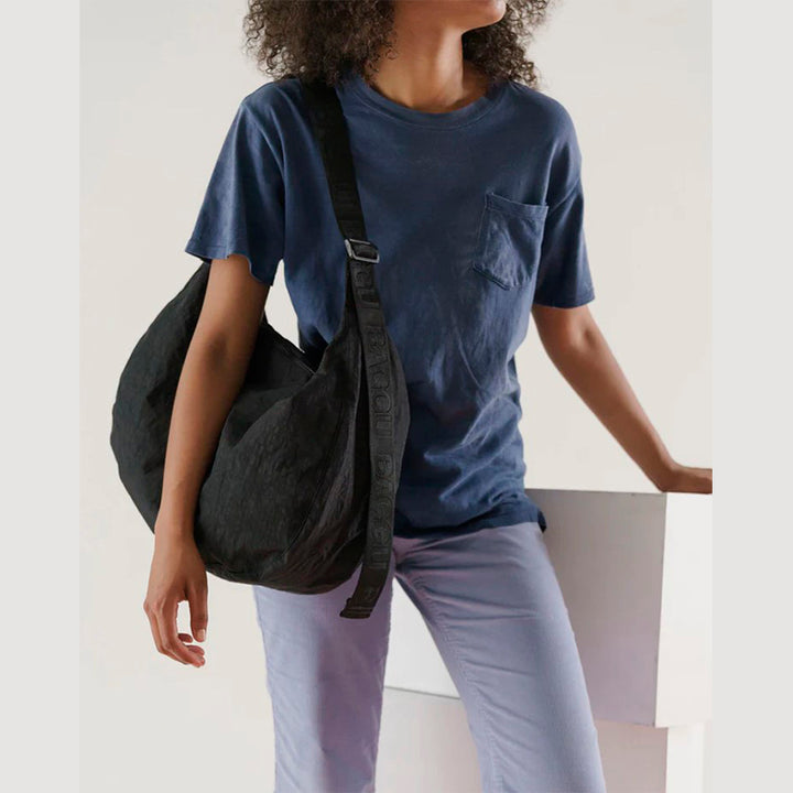 BOLSO - Baggu, Black Large Nylon Crescent Bag