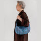 BOLSO - Baggu, Medium Nylon Crescent Bag Wavy Gingham Blue