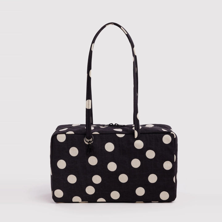 Medium Nylon Bowler Bag Black and Cream Polka Dot de Baggu – foto 1
