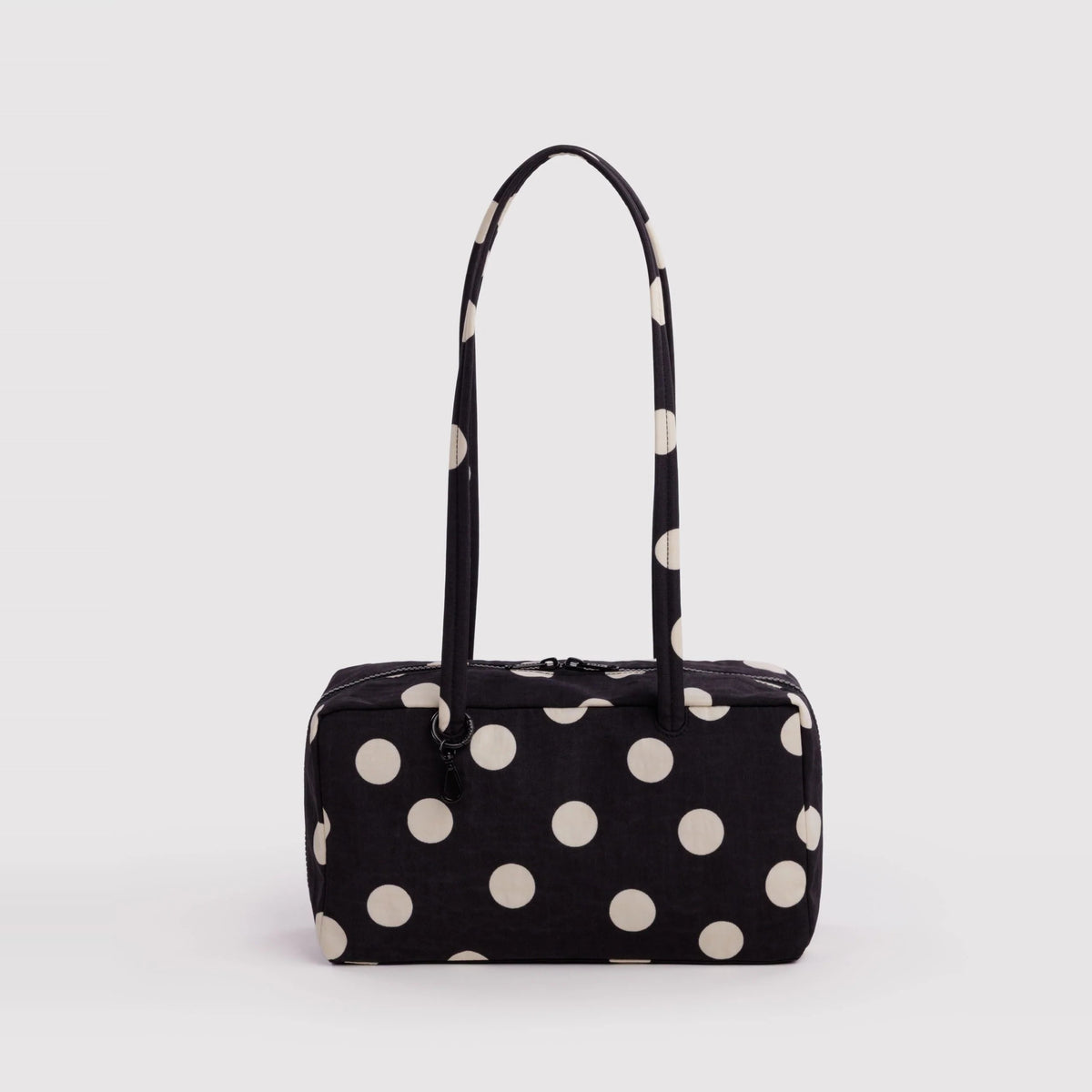 Nylon Bowler Bag Black and Cream Polka Dot de Baggu – foto 1