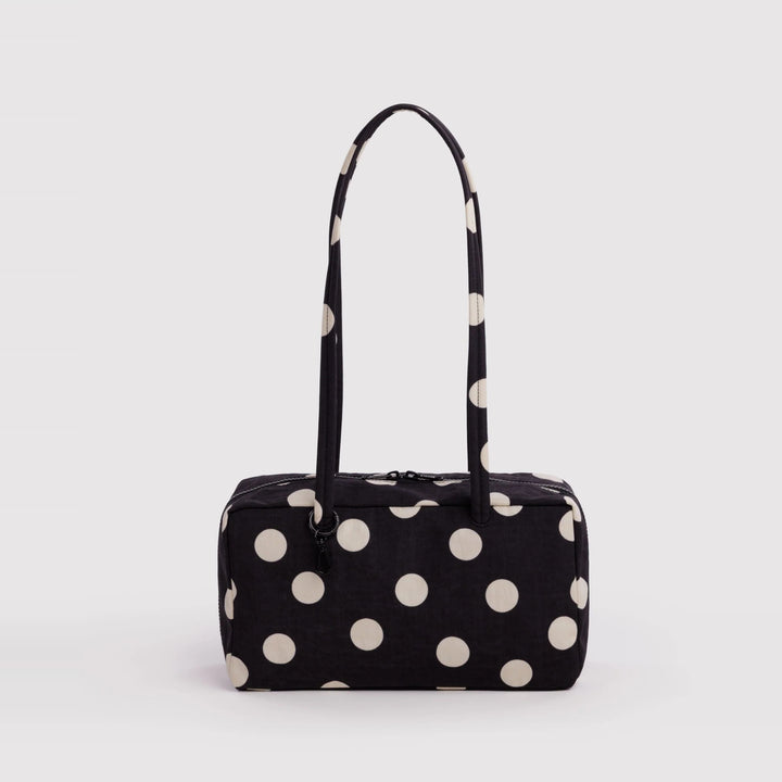 Nylon Bowler Bag Black and Cream Polka Dot de Baggu – foto 1