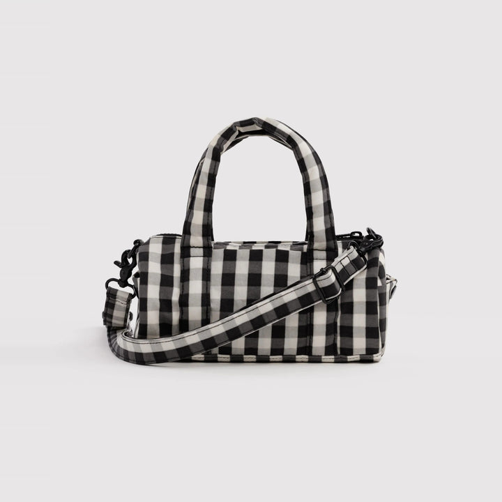 Small Nylon Duffle Bag Black and Cream Gingham de Baggu – foto 1