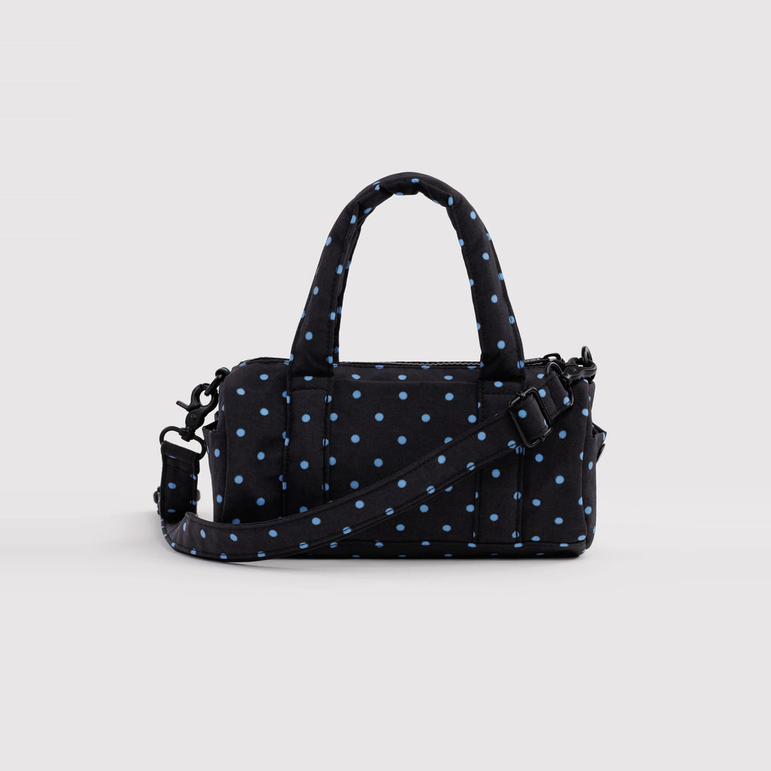 Small Nylon Duffle Bag Black and Sky Blue Micro Dot de Baggu – foto 1