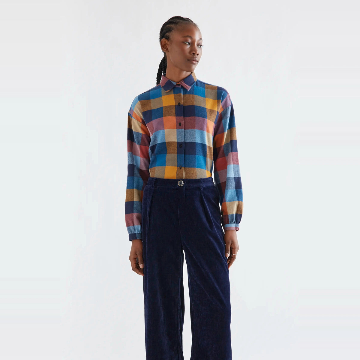 Camisa algodón de cuadros multicolor de Compañía Fantástica para mujer – foto 1
