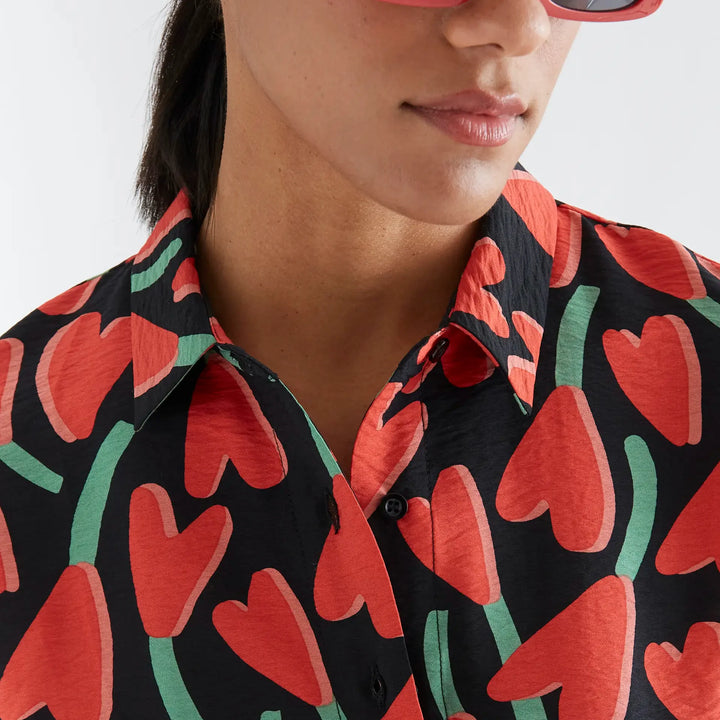 Camisa estampado Ciclamen de Compañía Fantástica para mujer – foto 3