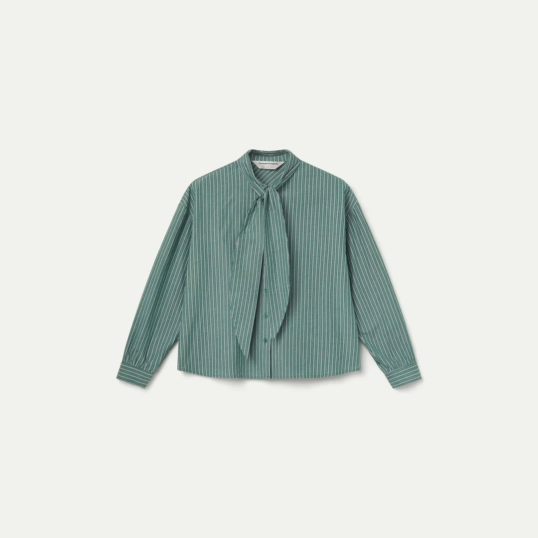 Camisa lazada maxi con rayas verdes de Compañía Fantástica para mujer – foto 6