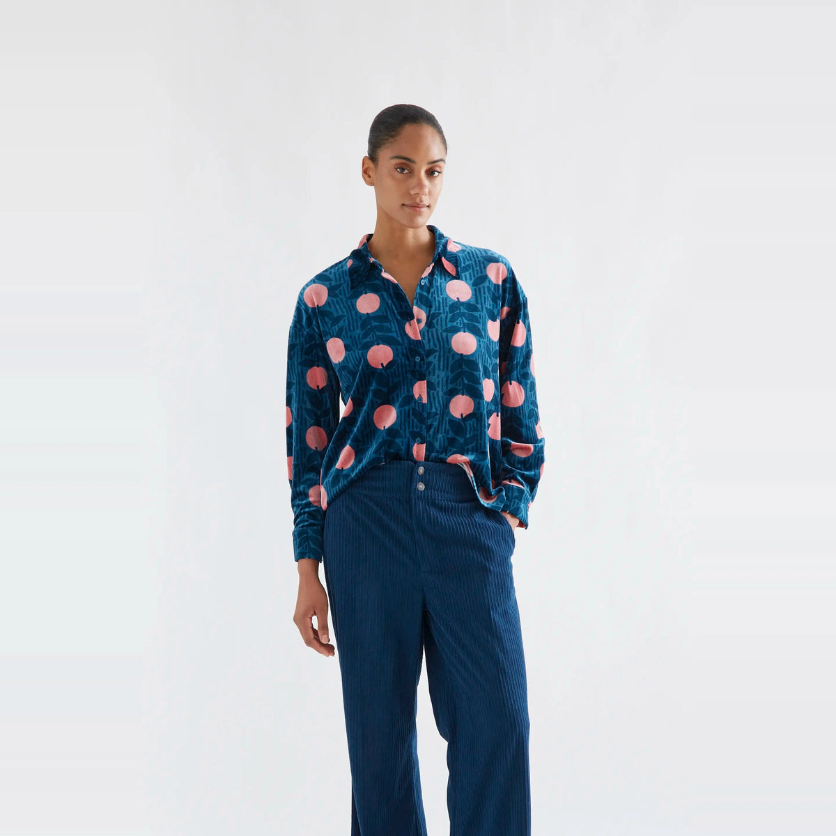 Camisa terciopelo con estampado Lychee de Compañía Fantástica para mujer – foto 1