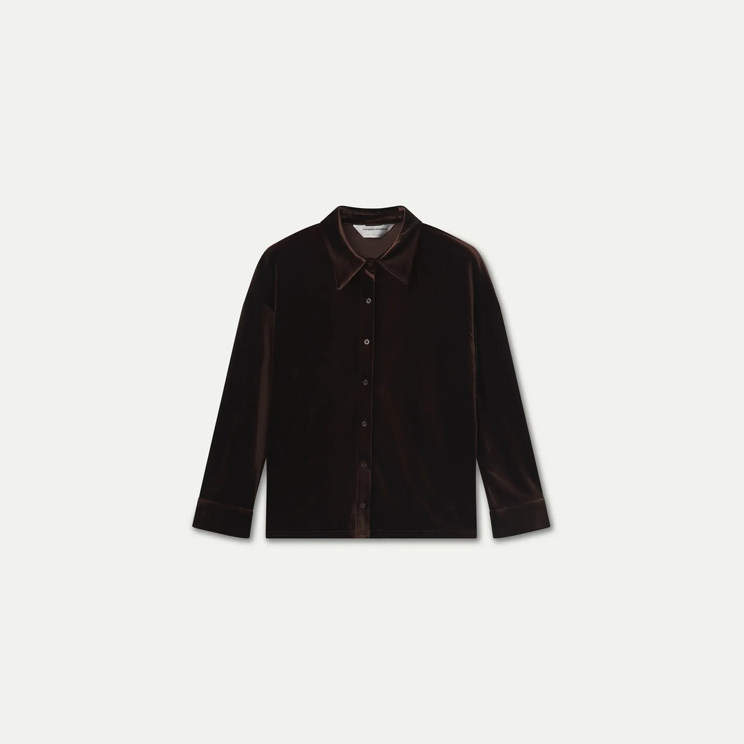 Camisa terciopelo marrón de Compañía Fantástica para mujer – foto 6