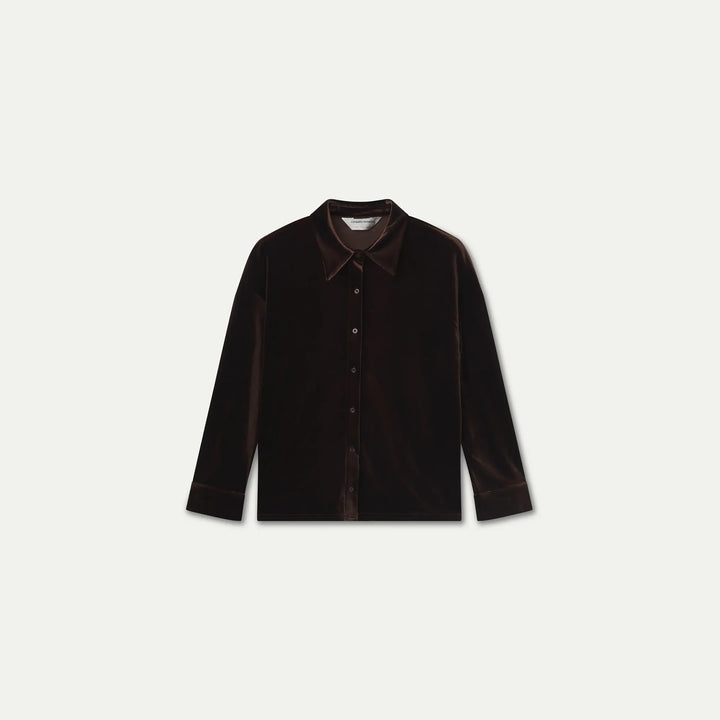 Camisa terciopelo marrón de Compañía Fantástica para mujer – foto 6