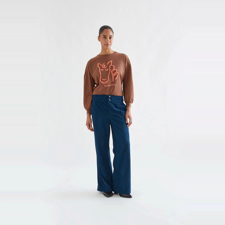 Camiseta algodón marrón con parche Fantastic Pony de Compañía Fantástica para mujer – foto 4