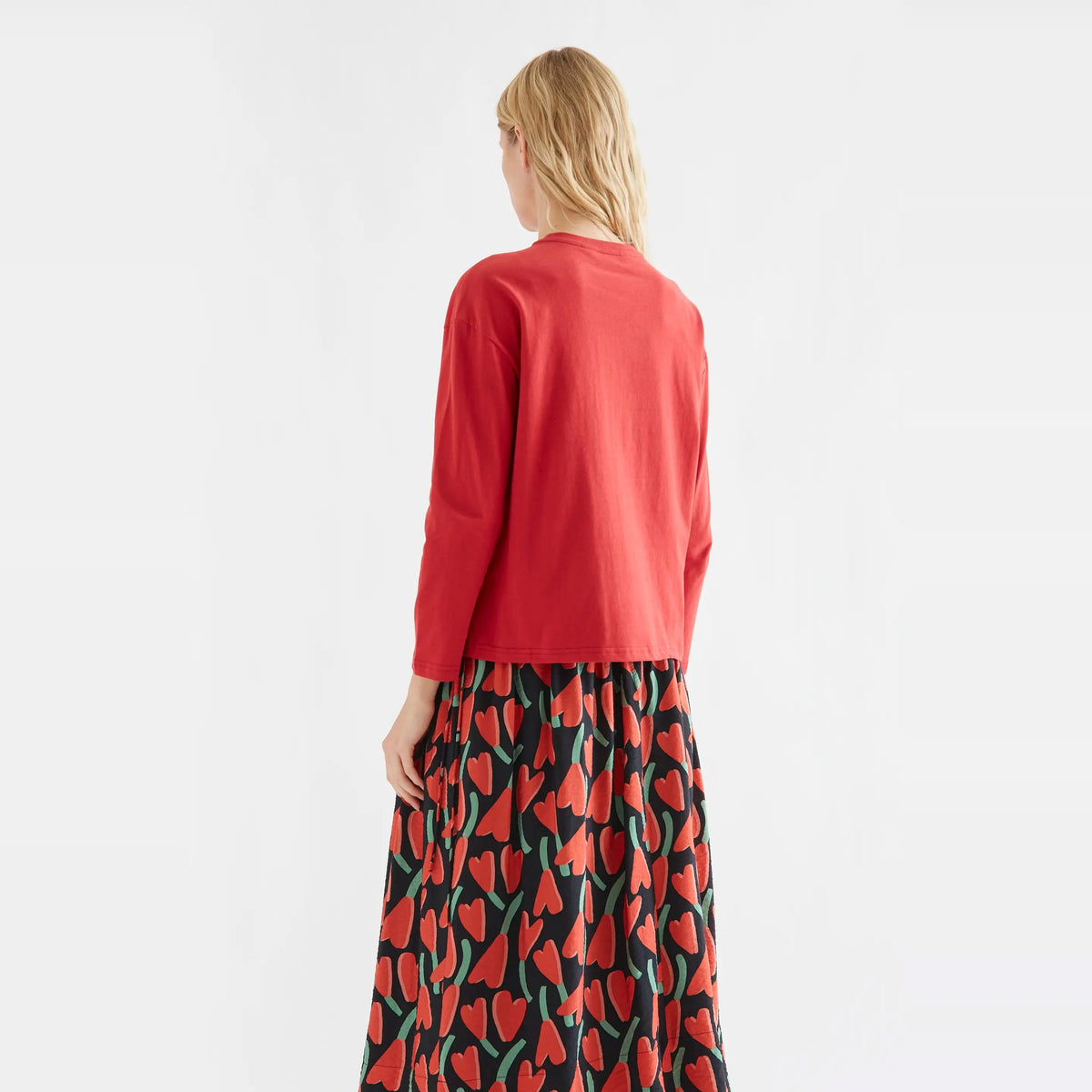 Camiseta algodón roja con bolsillo de Compañía Fantástica para mujer – foto 2
