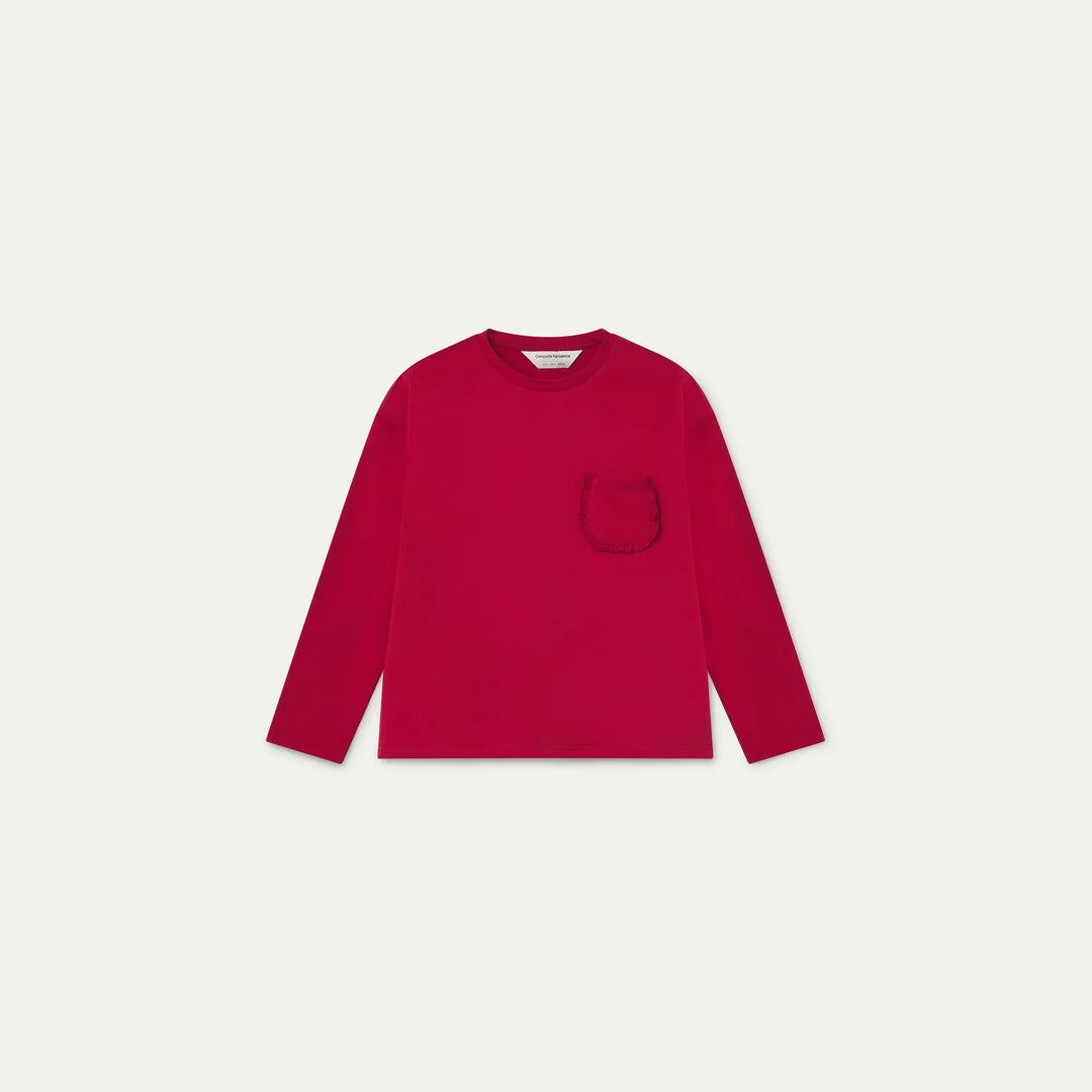Camiseta algodón roja con bolsillo de Compañía Fantástica para mujer – foto 5