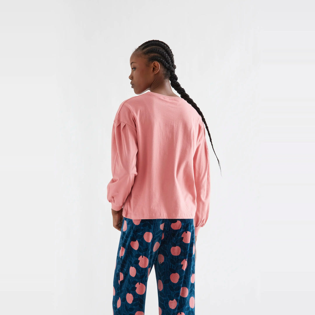 Camiseta algodón rosa con parche de flor de Compañía Fantástica para mujer – foto 2
