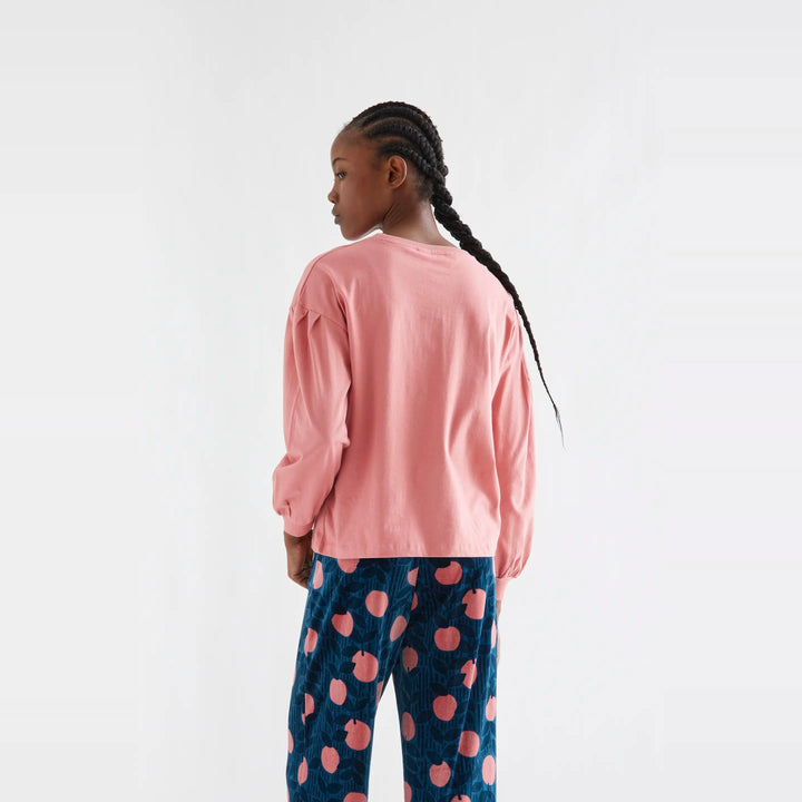 Camiseta algodón rosa con parche de flor de Compañía Fantástica para mujer – foto 2