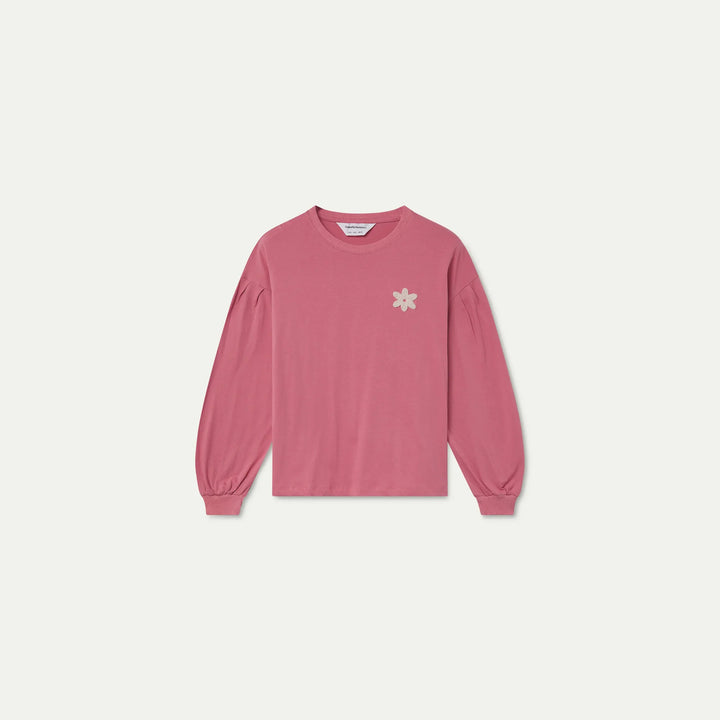 Camiseta algodón rosa con parche de flor de Compañía Fantástica para mujer – foto 6