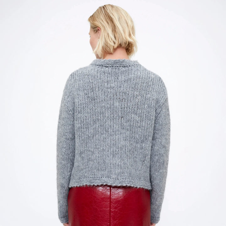 CARDIGAN - Wild Pony, Brown animal print knit.