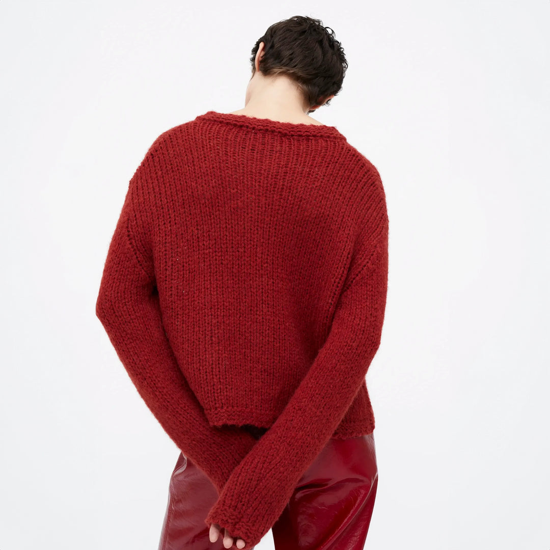 CARDIGAN - Wild Pony, Brown animal print knit.