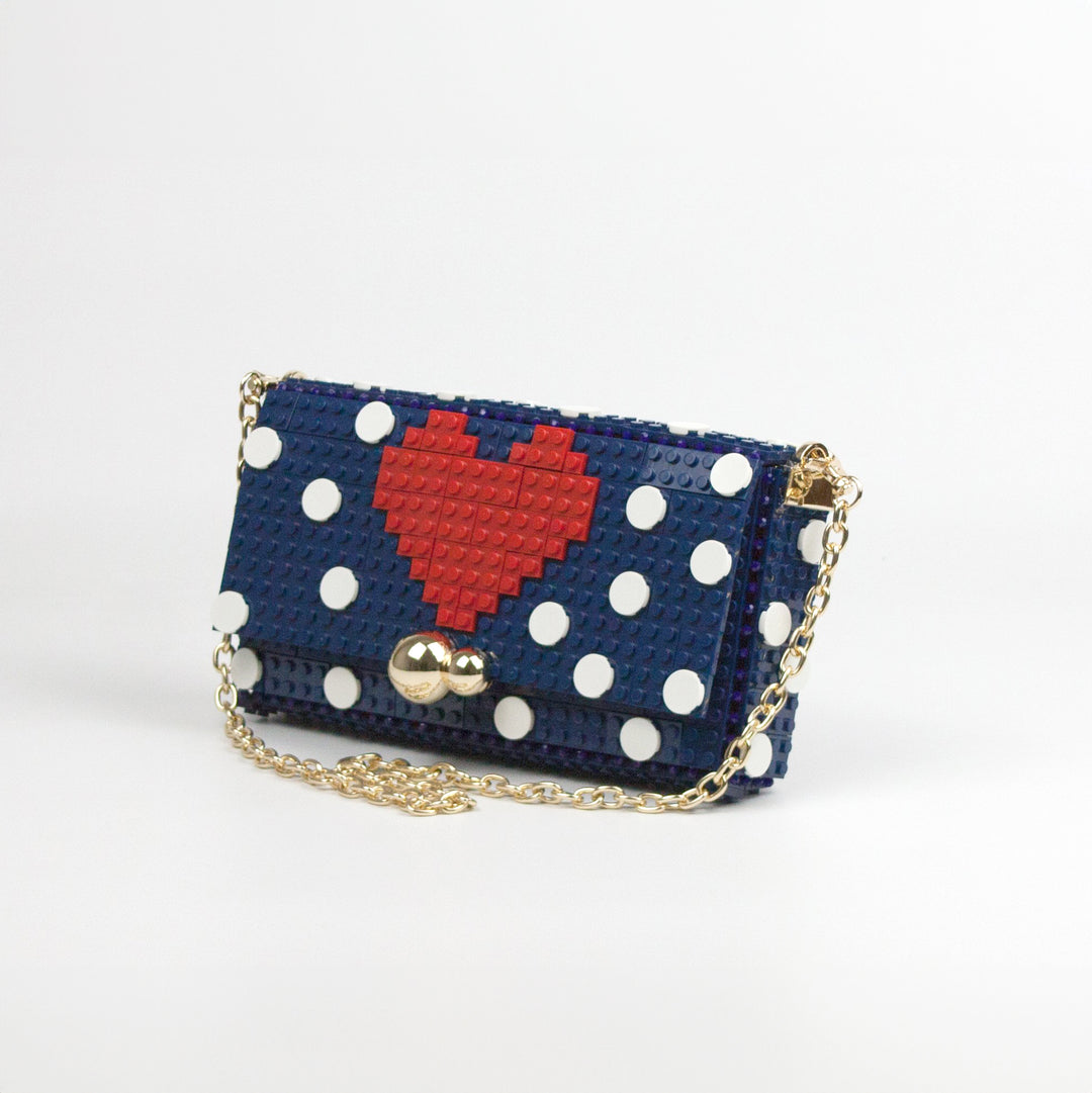 BOLSO - Bag & Block, Heart with Polka Dots Negro