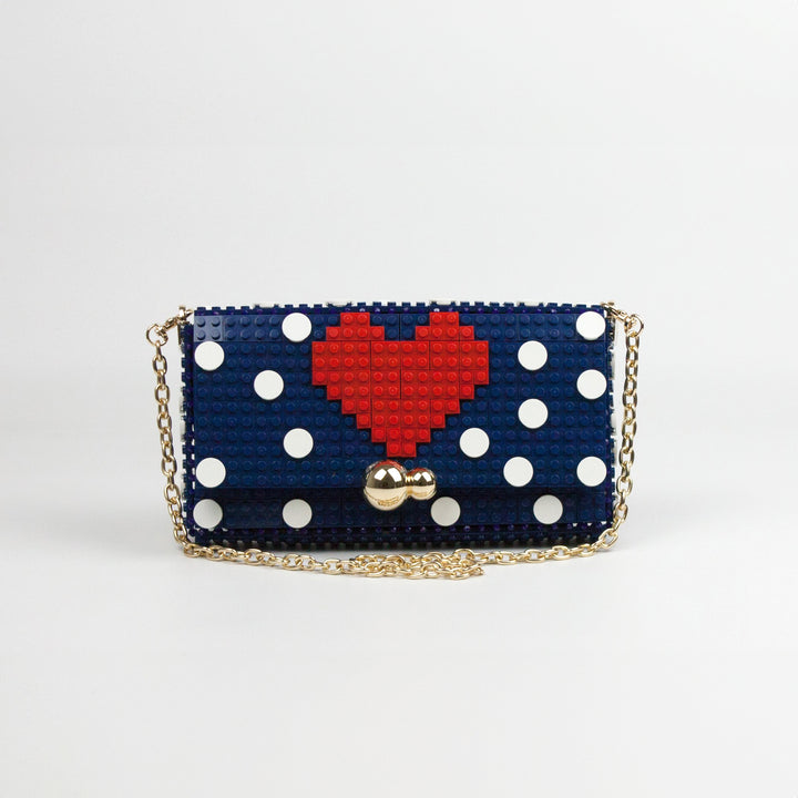 BOLSO - Bag & Block, Heart with Polka Dots Negro