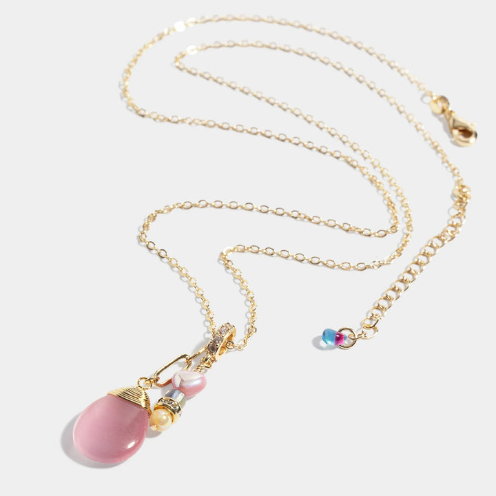 COLLAR - Glimmering, Dora piedra rosa