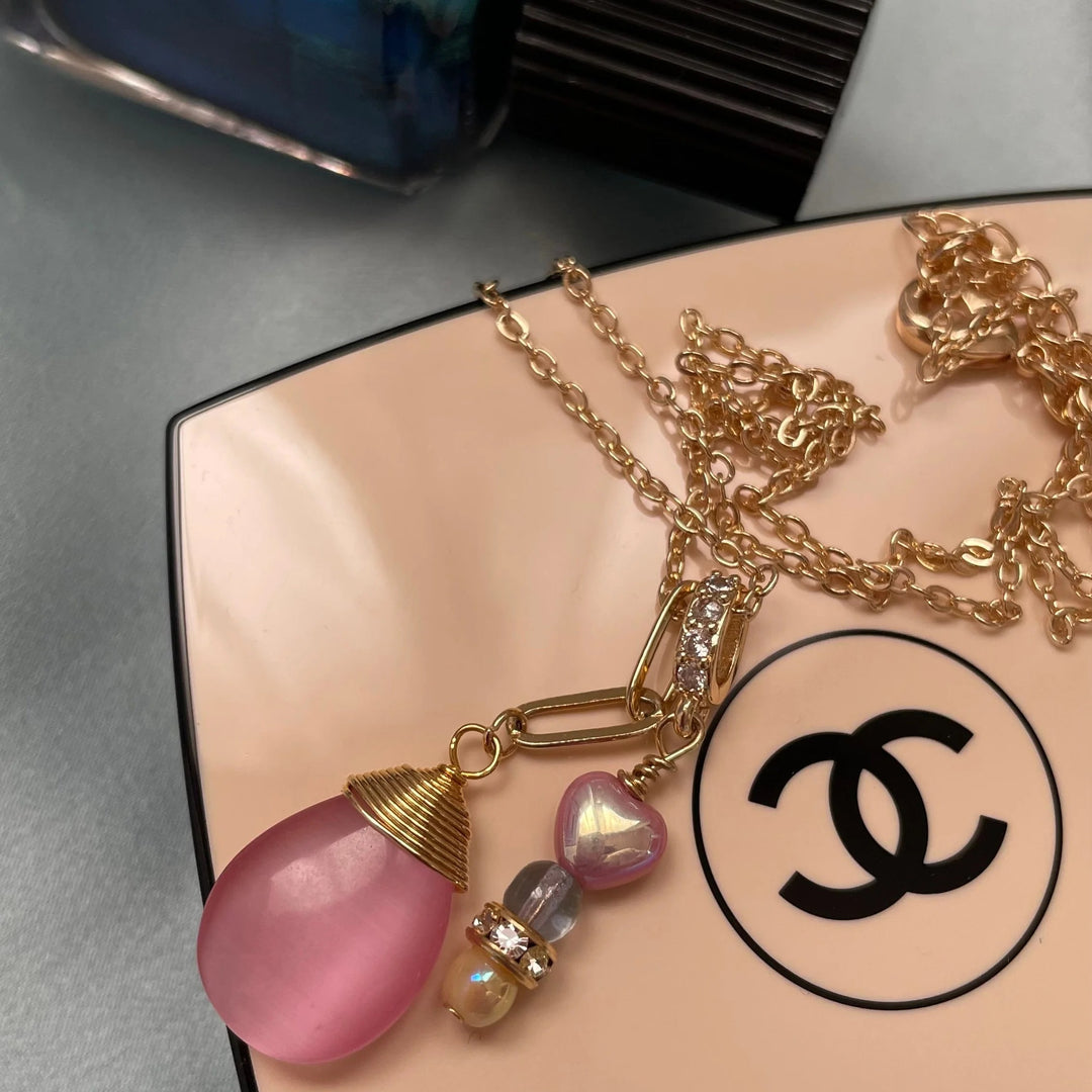 COLLAR - Glimmering, Dora piedra rosa