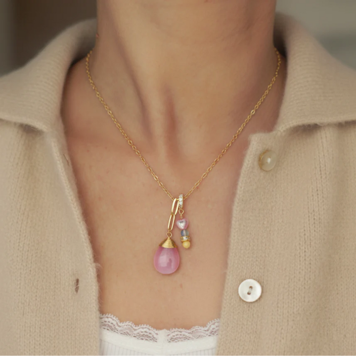 COLLAR - Glimmering, Dora piedra rosa