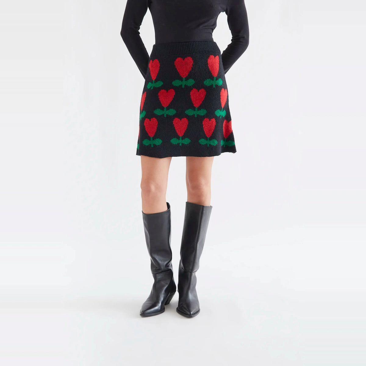 Falda corta con estampado Ciclamen de Compañía Fantástica para mujer – foto 1