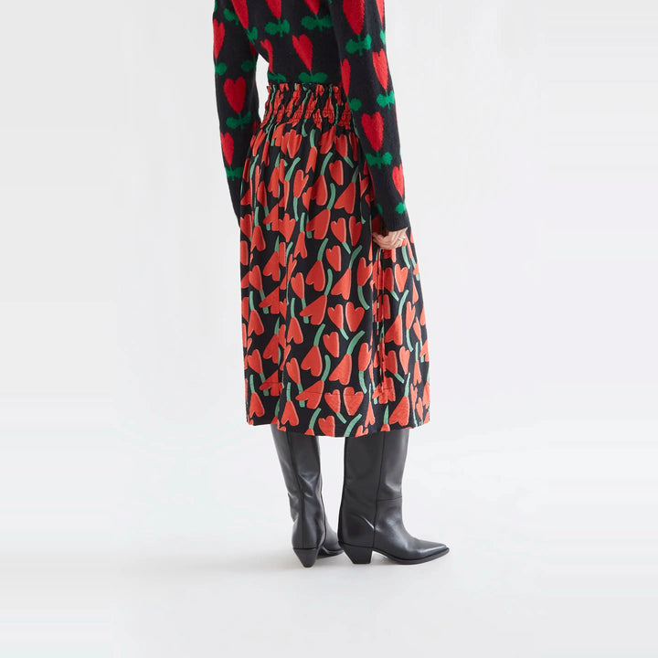 Falda midi con estampado Ciclamen de Compañía Fantástica para mujer – foto 2