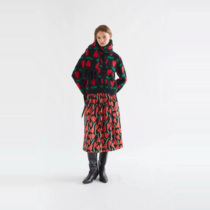 Falda midi con estampado Ciclamen de Compañía Fantástica para mujer – foto 4