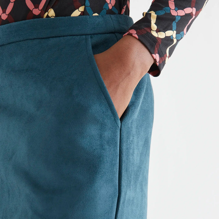 Falda midi de ante verde de Compañía Fantástica para mujer – foto 3