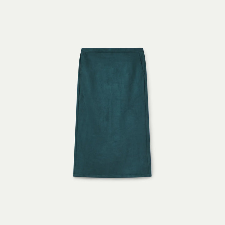 Falda midi de ante verde de Compañía Fantástica para mujer – foto 6