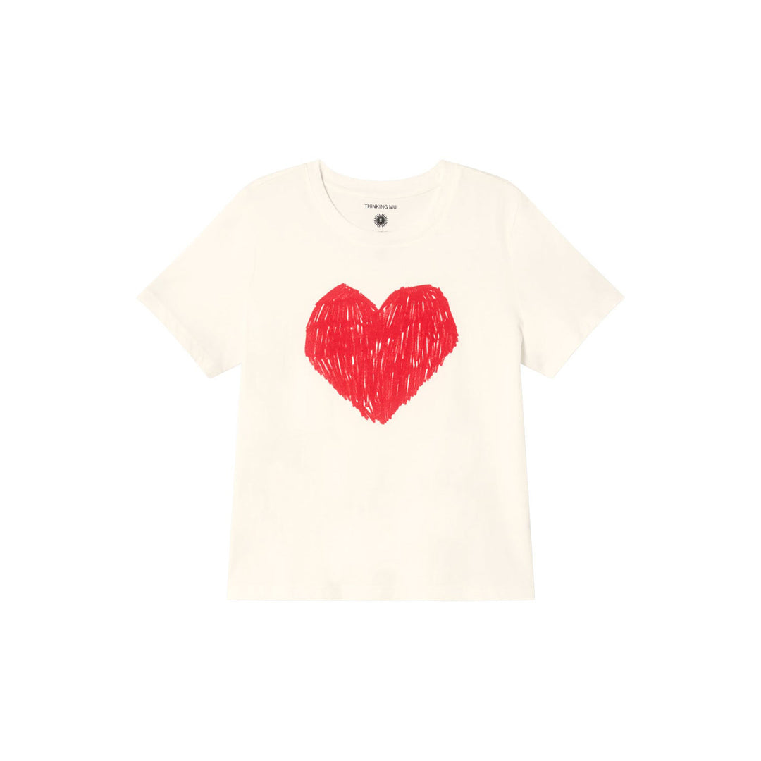 CAMISETA - Thinking Mu, White heart Ida