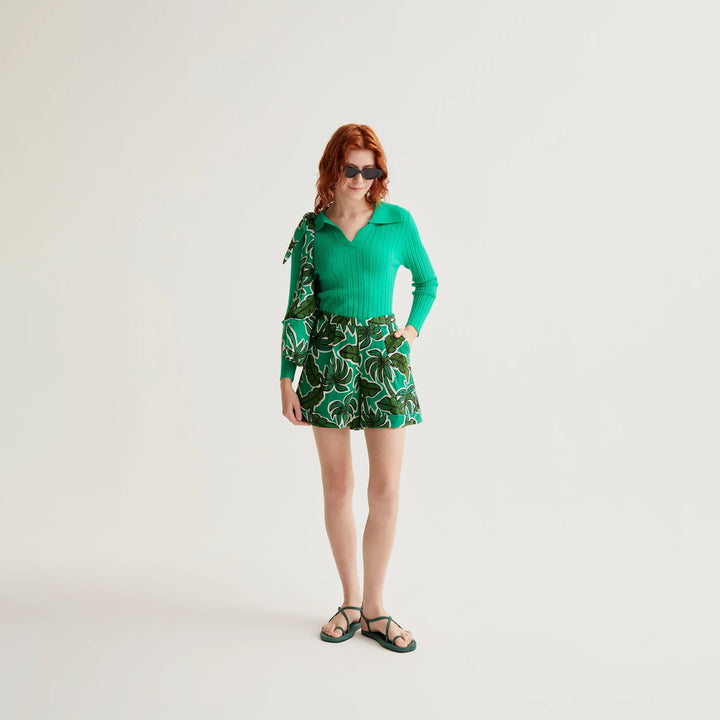 SHORTS - Compañía Fantástica, Con Estampado Palm Tree