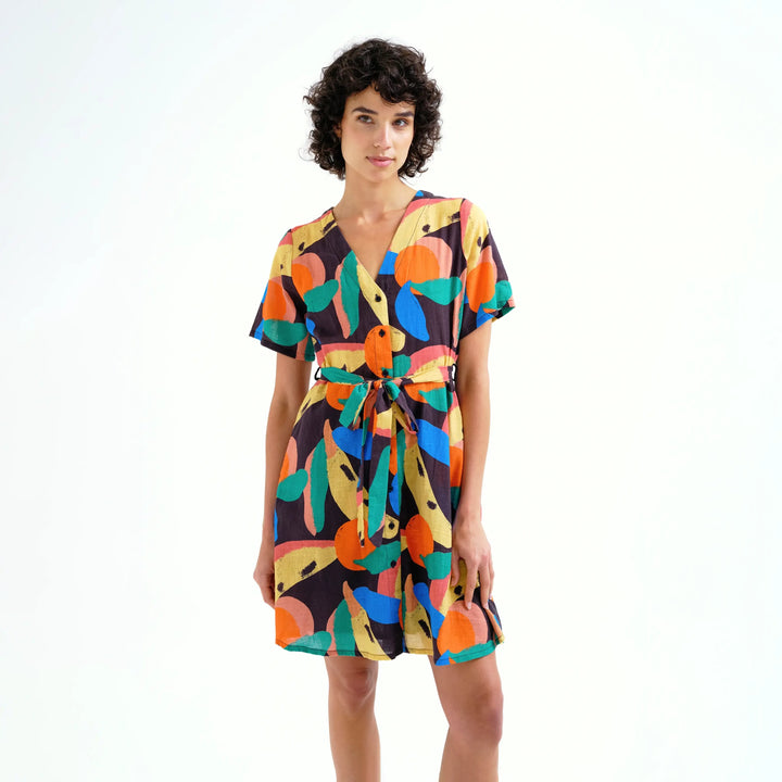 VESTIDO - Compañía Fantástica, Corto Con Estampado Tutti Frutti Big
